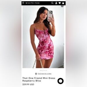 White Fox That One Friend Mini Dress Raspberry Bliss🩷